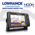 LOWRANCE Сонар и GPS картограф Hook Reveal 7 с HDI сонда 83-200 kHz и 455-800 kHz - BG Menu и карта